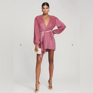 RETROFETE GABRIELLE SEQUIN ROBE in Pastel Pink